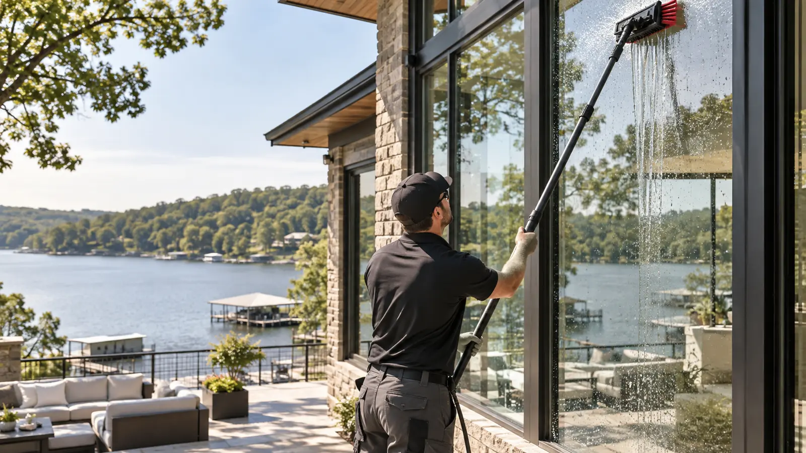 Lake House Window Cleaning at Lake of the Ozarks, MO: How to Handle Water Spots, Pollen & Outdoor Buildup